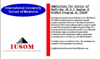 Admissions for Doctor of Medicine (M.D.) Degree & PreMed Program at IUSOM 